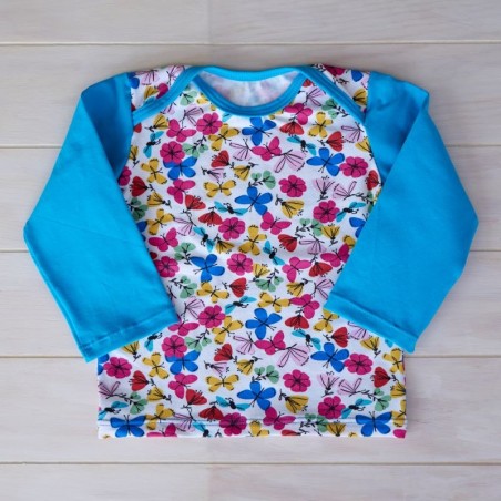 Pulli Gr. 74-80 Schmetterlinge und Blumen