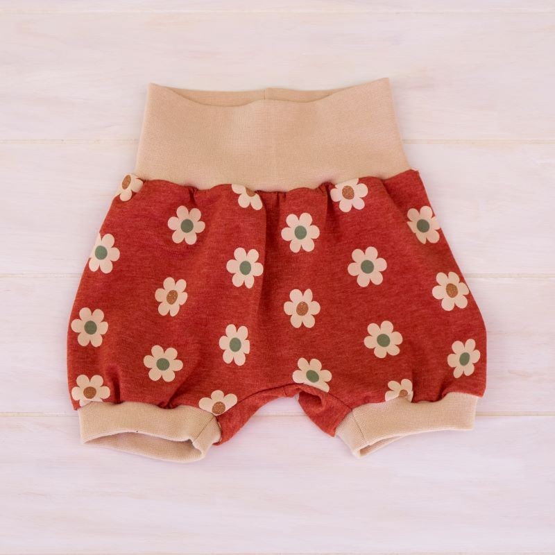 Hose Blumen mit Glitzer Gr. 68-74