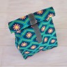 Lunchbag Blumen auf grünem Karomuster